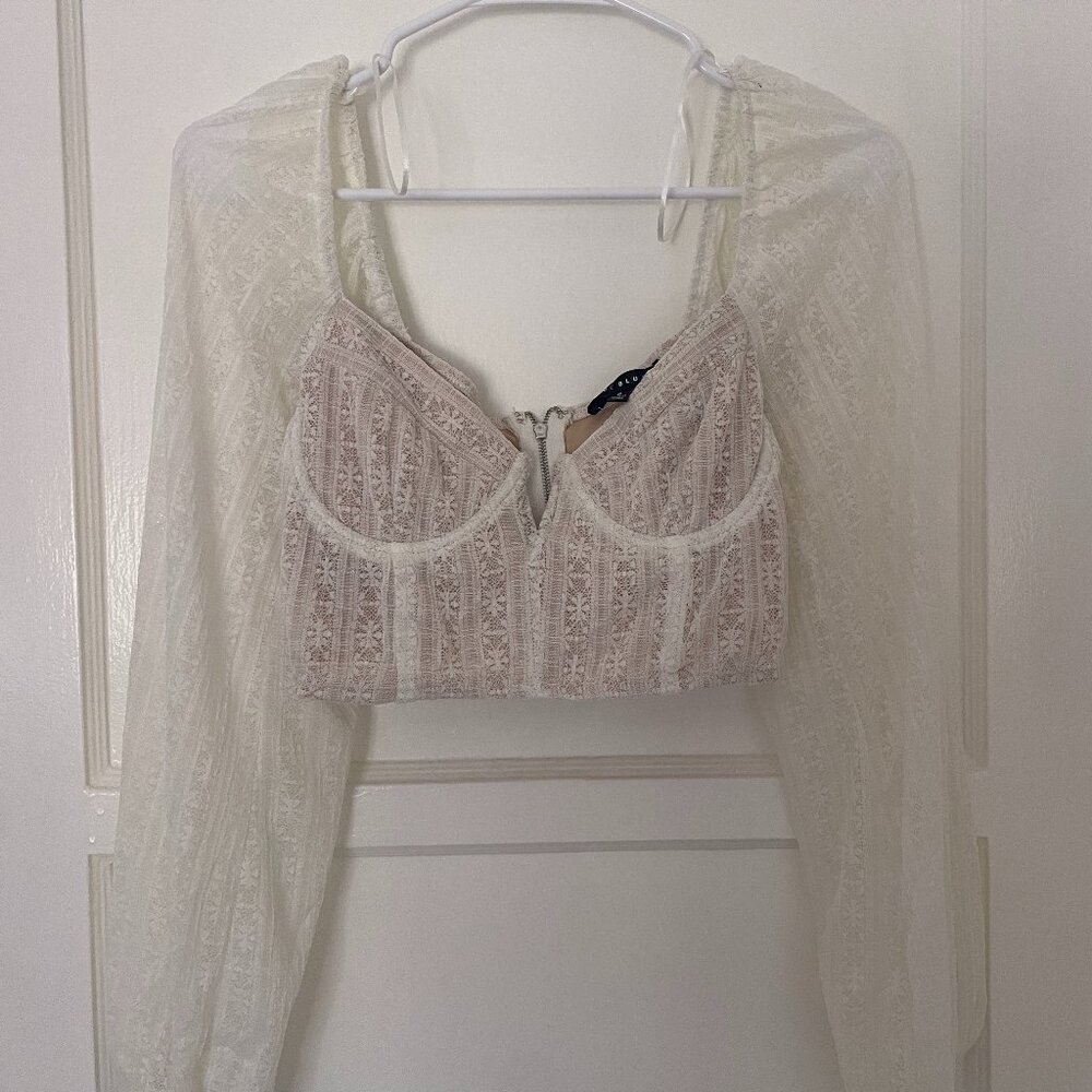 White lace off the shoulder Top